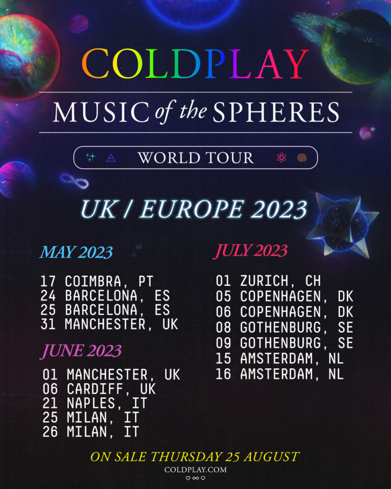 Coldplay Music of the Spheres Tour Heading to Cardiff Next Year